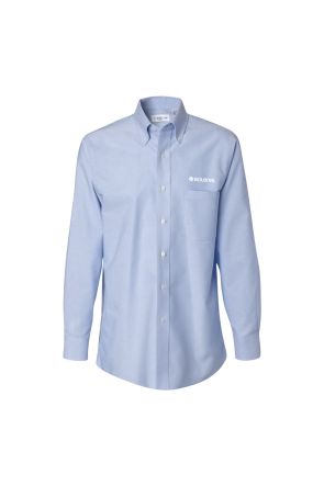 Mens Blue broadcloth shirt Long Sleeve Oxford Shirt