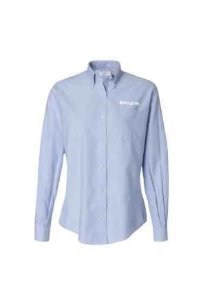 Ladies Blue broadcloth shirt Long Sleeve Oxford Shirt
