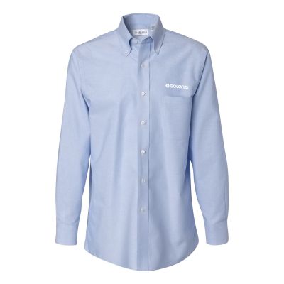 Mens Blue broadcloth shirt Long Sleeve Oxford Shirt