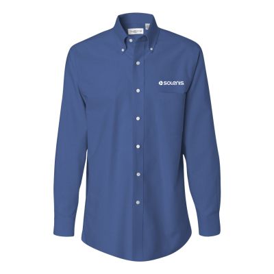 MENS ENGLISH BLUE BROADCLOTH SHIRT LONG SLEEVE OXFORD SHIRT