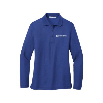 Diversey Silk Touch Long Sleeve Polo - Royal - Women's